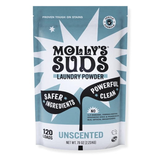 Molly's Suds Original Laundry Detergent Powder | Clean Laundry Detergent Powder for Sensitive Skin | Simple, Effective Ingredients, Stain Fighting | 120 Loads