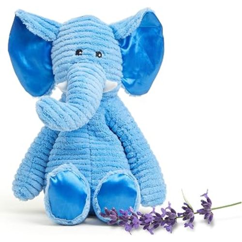 warmies My First Elephant Heatable and Coolable Softest Satin Weighted Stuffed Animal Plush - Comforting Lavender Aromatherapy Animal Toys - Relaxing Weighted Stuffed Animals for Anxiety