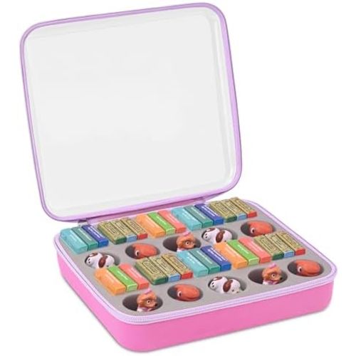Storage Case Compatible with Little Tikes Story Dream Machine Books,Characters 10 Sets, Gift and Toy for Kids Girls Boys (Pink)