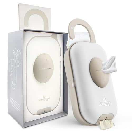 keepigo Diaper Bag Wipe Dispenser | 3-in-1 Portable Diaper Caddy Organizer, Baby Wipe Holder with Disposable Bags | Baby Essentials for Newborns, Toddlers, Travel & Baby Shower Gifts