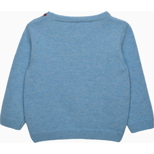 Henry Car & Bear Jumper, Blue Marl - Trotters London | Maisonette