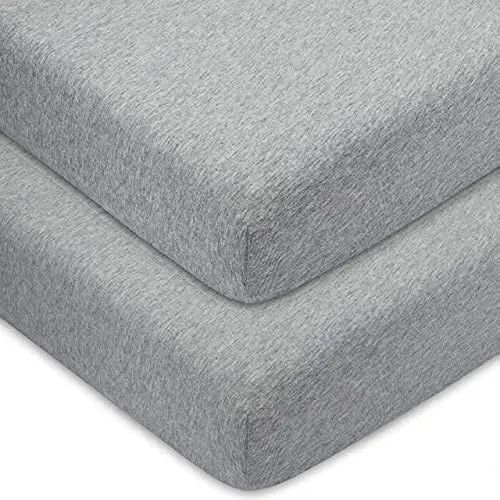 Comfy Cubs Fitted Crib Sheet – 100% Cotton Baby Crib Mattress Sheet for Boys and Girls – Fully Elasticized Hem for Snug Fit Over Standard Crib and Toddler Mattresses (Pack of 2)