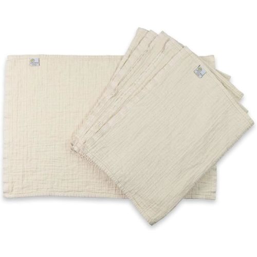 OsoCozy Organic Muslin Flat Cloth Diapers - Made of Ecologically Friendly, Soft, Absorbent, Double Layered 100% Organic Cotton. 6 Pack. Newborn Fits 6-12 Pounds.