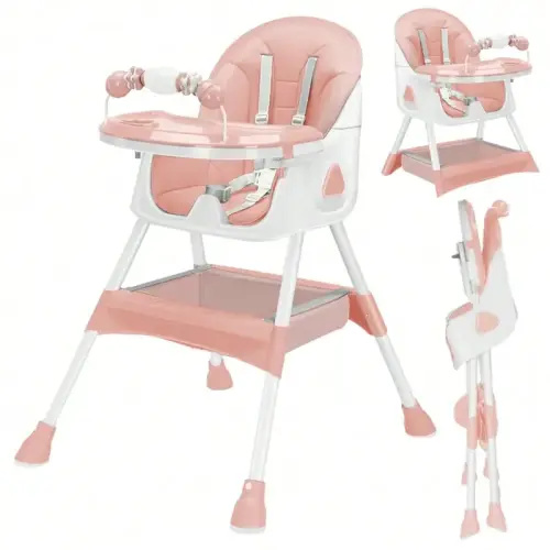 RsenFremior 3-In-1 Pink High Chair for Baby Boy Girl, Portable - TikTok Shop