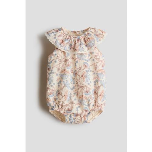 EYELET-EMBROIDERED ROMPER SUIT