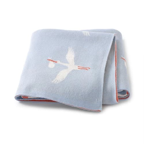 Crane Knitted Blanket