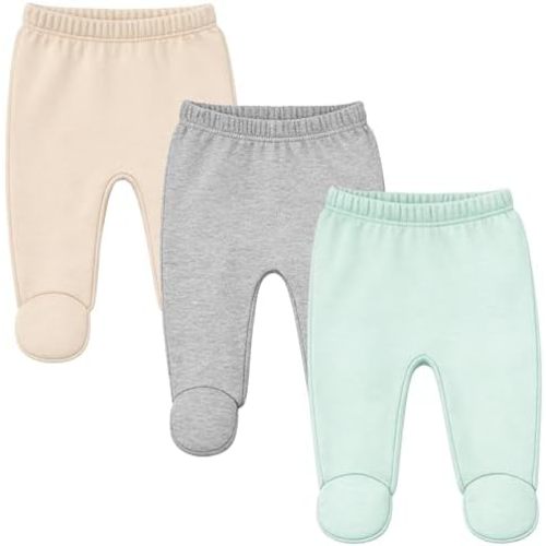 123 Bear Baby Soft Cotton Spandex Pants with Feet