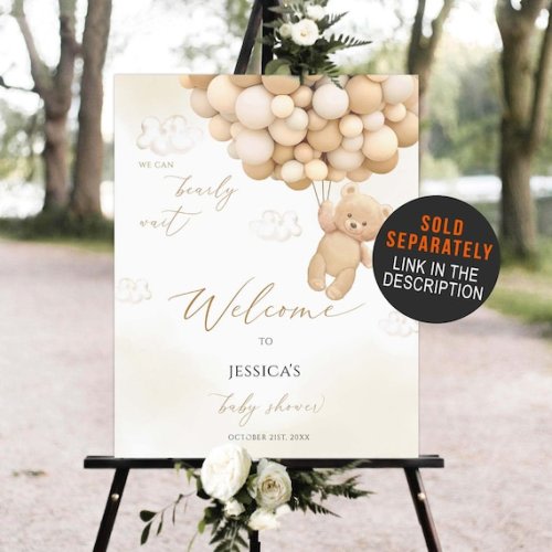 Teddy Bear Baby Shower Invitation Template We Can Bearly Wait - Etsy