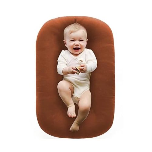 100% Cotton Baby Lounger for Newborn 0-24 Months(Coffee)
