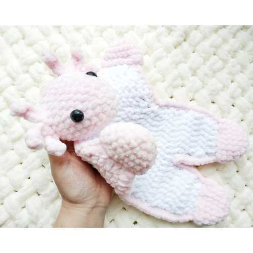 Axolotl plush security blanket toy amigurumi crochet pattern do it yourself