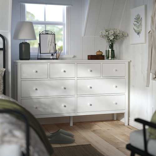 GULLABERG 8-drawer dresser - white/anchor/unlock function 66 1/8x18 7/8x39 3/8 "