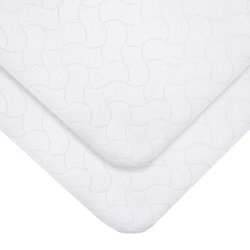 American Baby Company 2 Pack Waterproof Quilt-Like Flat Reusable Multi-use Protective Mattress Pad Cover for Babies, Adults and Pets, White