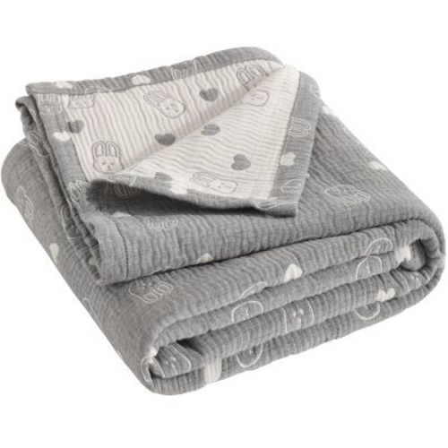 3-Layer Muslin Cotton Toddler Blanket, Super Soft and Warm Crib Blanket - NTBAY