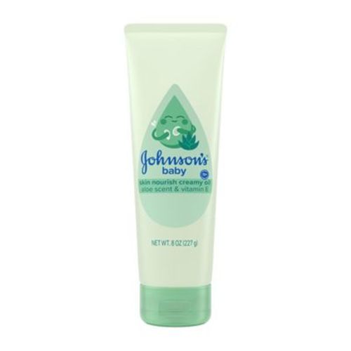 Johnson's Baby Creamy Body Oil with Aloe & Vitamin E for Delicate Skin, Hypoallergenic - 8 fl oz