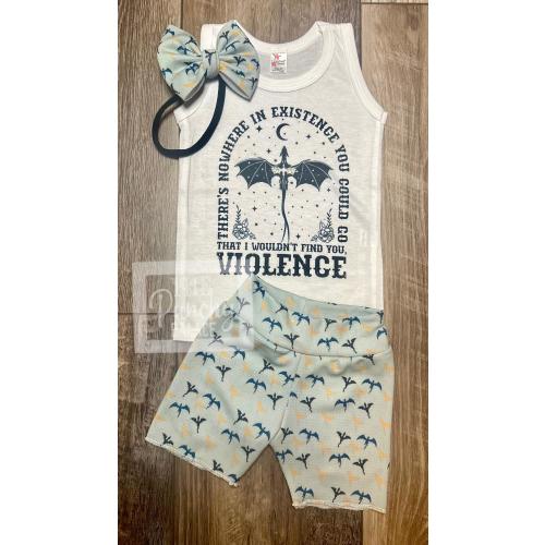Violence Fourth Wing Dragons Baby Full Outfit Set / Toddler Full Outfit Set / Trendy Baby Clothes / Booktok Clothing Set