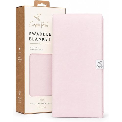 Copper Pearl Swaddle Blankets for Newborns | Soft Stretchy Receiving Blankets for Boys and Girls | Large 46 x 46 Inch Baby Blankets | Lightweight and Breathable Swaddles | Blossom