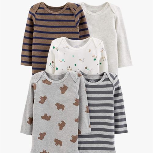 Simple Joys by Carter's Baby-Boys Long-Sleeve Bodysuit Pack of 5Bodysuit