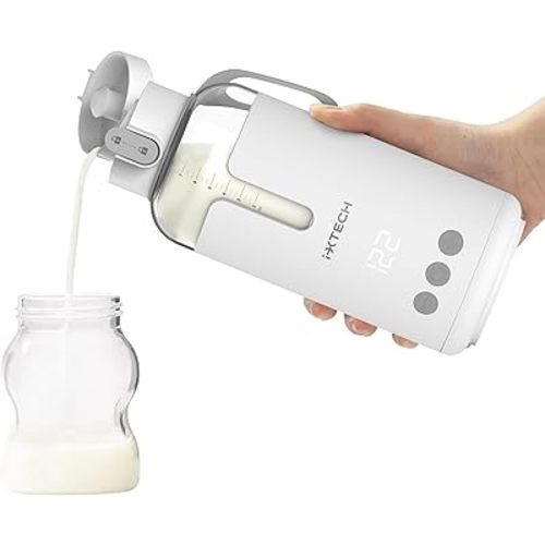 IXTECH Portable Water Warmer for Travel, Instant Breastmilk, Baby Formula, Water, Portable Bottle Warmer, 8., Ounces with Adjustable Temperature Control, Rechargeable and Wireless.