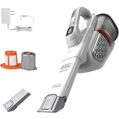 BLACK+DECKER Dustbuster Handheld Vacuum, Cordless, AdvancedClean+, White (HHVK320J10)