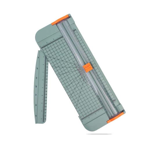 A4 Paper Cutter 12 inch Titanium Straight Paper Trimmer, Paper Slicer Scrapbooking Tool with Automatic Security Safeguard and Side Ruler for A4, Craft Paper, Label, Photo and Cardstock - GREEN