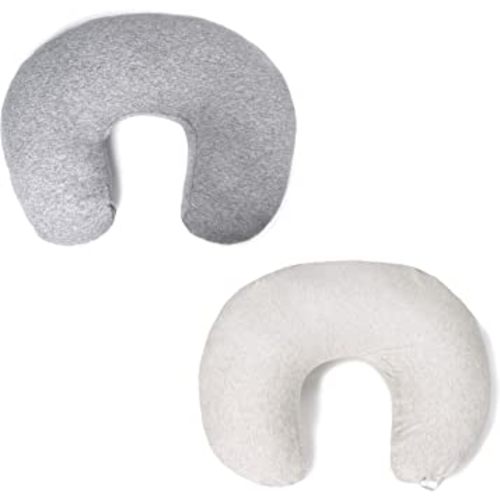 Pro Goleem Nursing Pillow Cover 100% Jersey Cotton 2 Pack Soft Feeding Pillow Slipcover for Breastfeeding Moms Fits Standard Infant Nursing Pillow or Positioner Grey for Boys and Girls