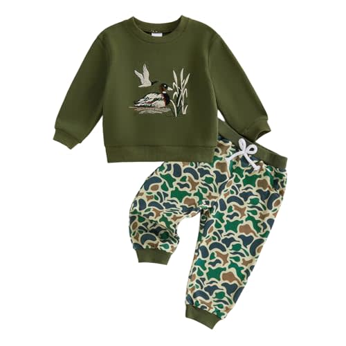 Kaipiclos Baby Boy Clothes Fall Winter Set Duck Embroidery Long Sleeve Toddler Kids Sweatshirt Camouflage Pants Boys Outfits