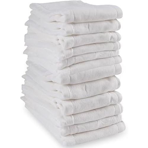Prefold Cloth Diapers - Premium Cotton, Fasoar 3 Ply Environmental Friendly Baby Washable Diaper Covers for Babies to Toddlers Multi-Use (10-35 lbs) 12 Count
