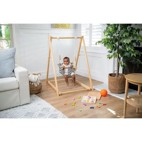 Spruce - Baby and Toddler Foldable Wooden Swing Set - TikTok Shop