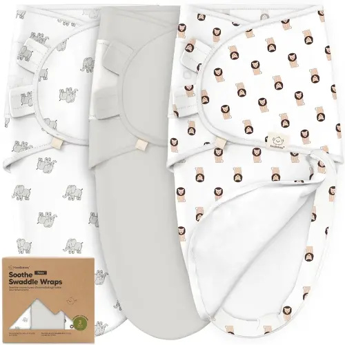 Baby Swaddle Sleep Sacks with Zipper - 3-Pack Swaddles for Newborns 0-3 Months, Infant, Baby Girls, Boys, Soft & Durable Newborn Sleep Sack, Easy Diaper Change Swaddling Blanket (The Wild 2)