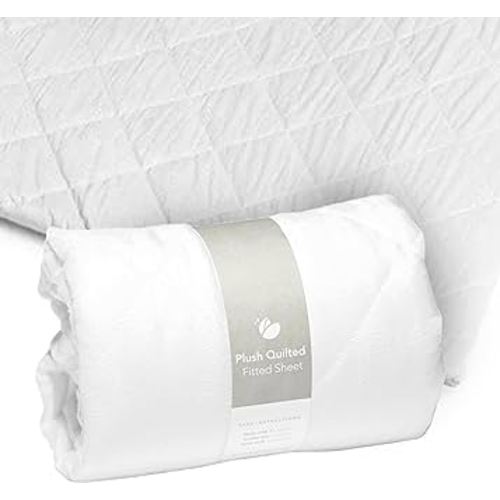 Guava Lotus Travel Crib Sheet | Plush Quilted Fitted Sheet with Manufacturer-Approved Fit | Soft and Breathable Crib Sheet for Your Baby's Comfort | Unisex Sheet for Infants and Toddlers