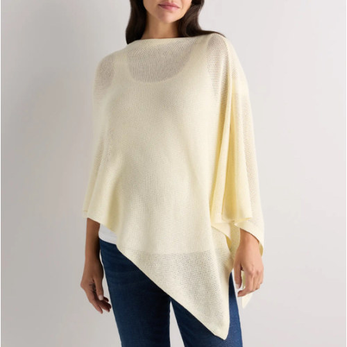Lightweight Cotton Cashmere Nursing Shawl in Pale Custard Yellow