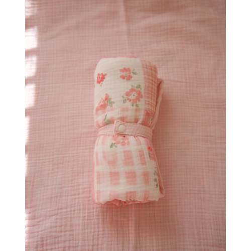 Organic Muslin Waterproof Changing Mat - Blush Garden (PRE ORDER | EARLY AUGUST)