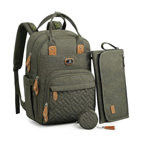 Large Diaper Bag Backpack with Portable Changing Pad and Stroller Straps