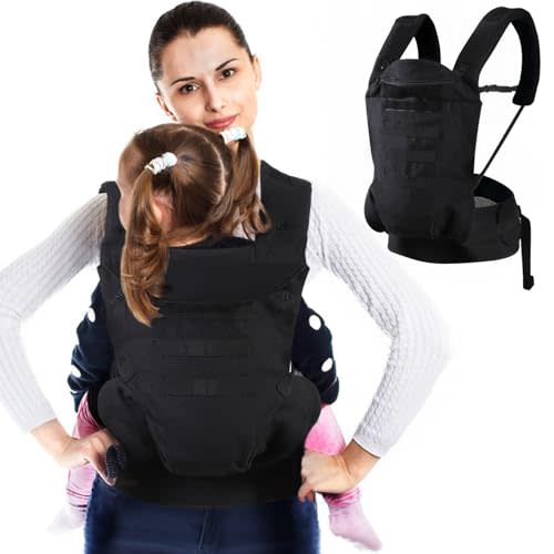 Baby Holder Carrier,Soft Baby Carrier with Multi-Pocket,Front and Back for Toddler Holder,Breathable Mesh Baby Carrier,Adjustable Waistband,Shoulder Straps,Suit Walking and Travel(Black)