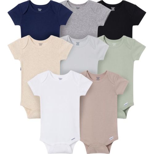 Gerber Baby Neutral 8-Pack Short Sleeve Bodysuits, Neutral Tones, 0-3 Months