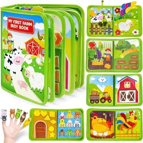 Busy Book for Toddlers 1-3, Montessori Toys for 1 Year Old Boy Girl Gifts