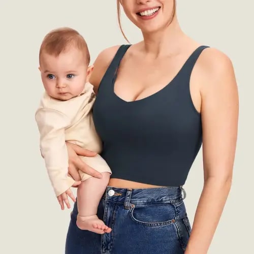 Momanda V Neck Nursing Crop Tank Top - TikTok Shop