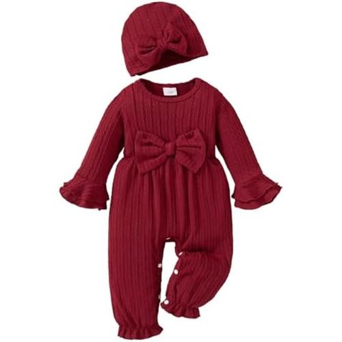 Mioglrie Newborn Baby Girl Clothes Preemie Clothes Girl Infant Fall Winter Outfits Jumpsuits Baby One-Piece Romper