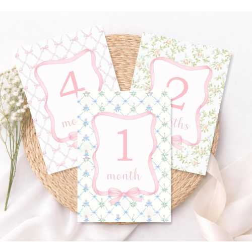 Baby Girl Milestone Card Set