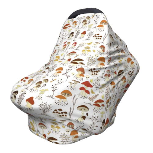 Haiem Mushrooms And Butterflies Baby Nursing Cover & Nursing Poncho - Multi Use Cover for Baby Car Seat Canopy, Stroller Cover, 360°Full Privacy Breastfeeding Coverage