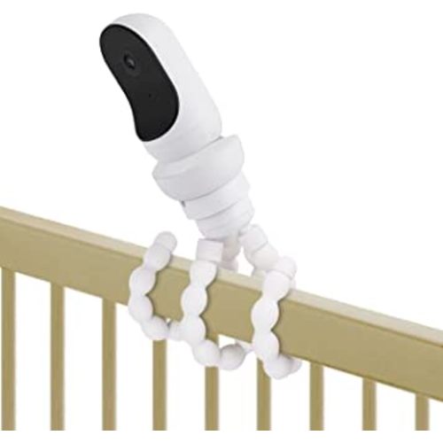 Flexible Tripod Baby Monitor Mount for Owlet Cam, Owlet Cam 2 and Owlet Dream Sight (Gen 3) Smart Video Baby Monitor, Attach Your Baby Camera Wherever You Like Without Tools or Wall Damage - White