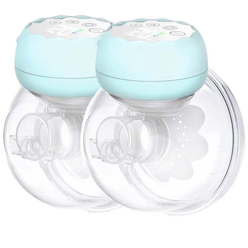 Yadala Hands Free Breast Pump, Double Electric Pump with 4 Modes & 12 Levels, Silent, Blue, 2 Pack