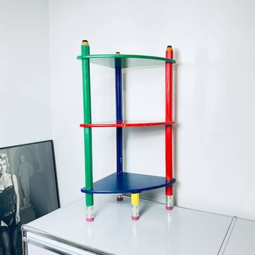 Multicoloured Pencil Shelves by Pierre Sala, 1980s Childrens Furniture, Memphis Style Shelves, Vintage Corner Shelf - Etsy