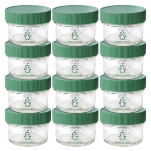 Sage Spoonfuls 12pk Leak Proof Glass Baby Food Storage Containers - Clear - 4 Oz