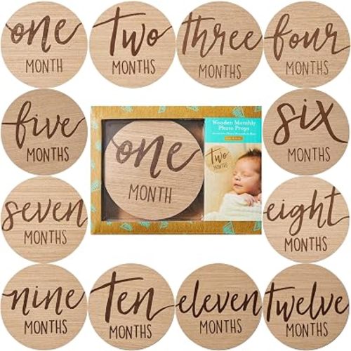 Kate & Milo Baby Monthly Milestone Photo Props, 1-12 Months Marker Discs