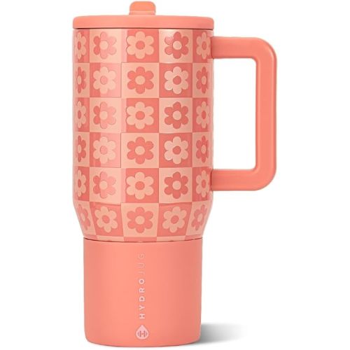HydroJug Traveler 20oz Kids Insulated Tumbler with Handle, Daisy Checkers