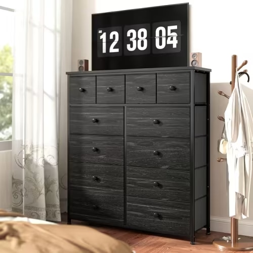dresser bedroom 12 drawers dressers chests drawers black - Temu