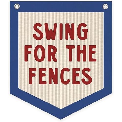 Vintage Baseball Swing For The Fences Banner Flag