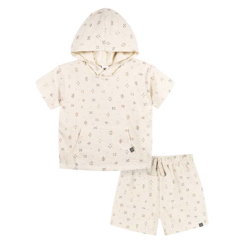 Modern Moments by Gerber Toddler Boy Hooded Top and Short Outfit Set, 2-Piece, Sizes 12 Months - 5T
