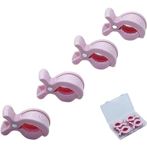 Universal Stroller Clips | 4PCS Multiuse Fasteners for Pram Accessories, Sun Shades, and Blankets - Pink